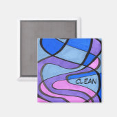 "Cool Morning" Abstracte afwasmachine status Magne Magneet (Voorkant / Achterkant)