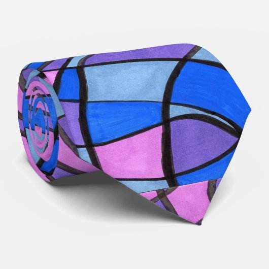 "Cool Morningl" Abstract Design Stropdas (Opgerold)