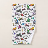Cool Motorcycle Illustrations Motif (Serviette à main)