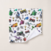 Cool Motorcycle Illustrations Motif (Gant de toilette)