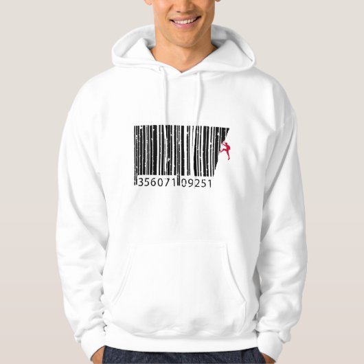Cool Mountain klimmer Man Colorful Barcode Hoodie (Voorkant)