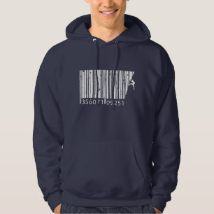 Cool Mountain klimmer Man Colorful Barcode Hoodie