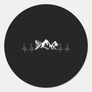 Cool Mountainbike Cadeau Hartslag Grappig Fietser Ronde Sticker