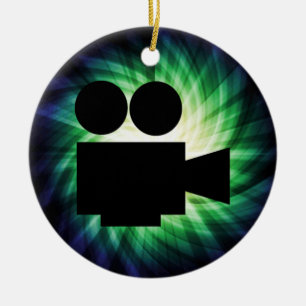 Cool Movie Camera; Video Film Keramisch Ornament
