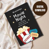 Cool  Movie night Popcorn uitnodiging