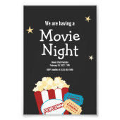 Cool Movie night Popcorn uitnodiging Foto Afdruk (Voorkant)