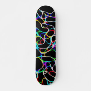 Cool Multi-Color Curvy Lines Skateboard