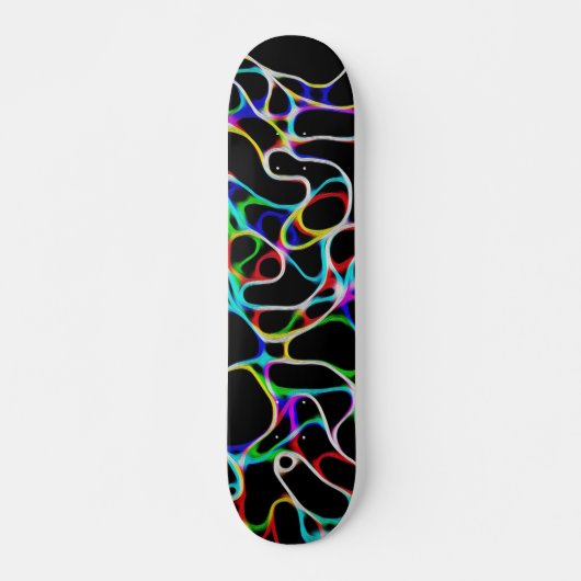 Cool Multi-Color Curvy Lines Skateboard (Voorkant)