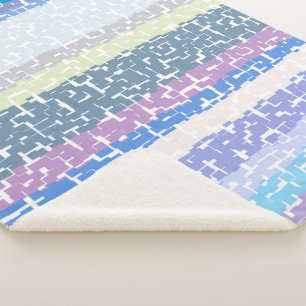 COOL Multicolor Green/Grey/Beige/Roze/Paars/Blauw Sherpa Deken