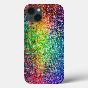 Cool Multicolor Retro Glitter & Sparkles Patroon 2 iPhone 13 Hoesje