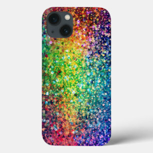 Cool Multicolor Retro Glitter & Sparkles Patroon 2 iPhone 13 Hoesje