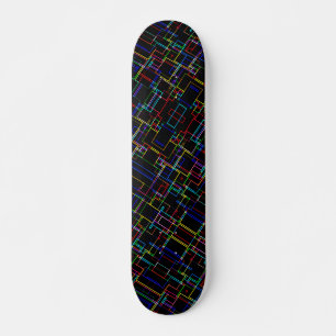COOL Multicolored Striped Patroon Skateboard