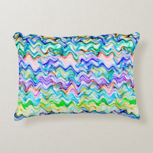 Cool Multicolored Wavy Zig Zag Pattern Decoratief Kussen