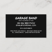 Cool Music Band Visitekaartjes (Achterkant)