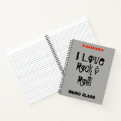 Cool Music Rock en Roll Skulls Personaliseren Name Notitieboek (Binnen)