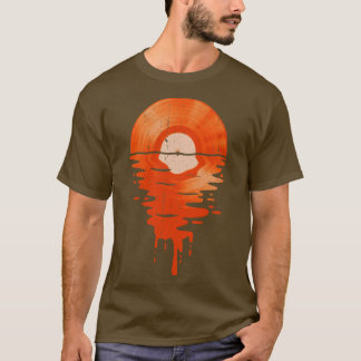 Cool Music Vinyl Record Retro Sinaasappel T-shirt
