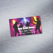 Cool Musician Band For Hire Business Card Magnets Magnetisch Visitekaartje (Voorbeeld)