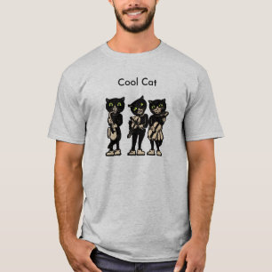 Cool Musician Black  Cats T-shirt