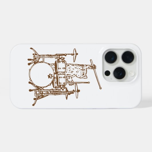 Cool Musician Cat Playing Drums (Verso Horizontal)