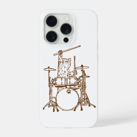 Cool Musician Cat Playing Drums  (Verso)