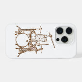 Cool Musician Cat Playing Drums iPhone Hoesje (Achterkant horizontaal)