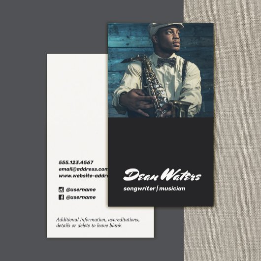Cool Musician Songwriter Add Photo Visitekaartje