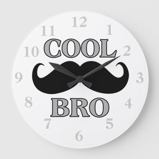 Cool Mustache Bro Grote Klok (Voorkant)