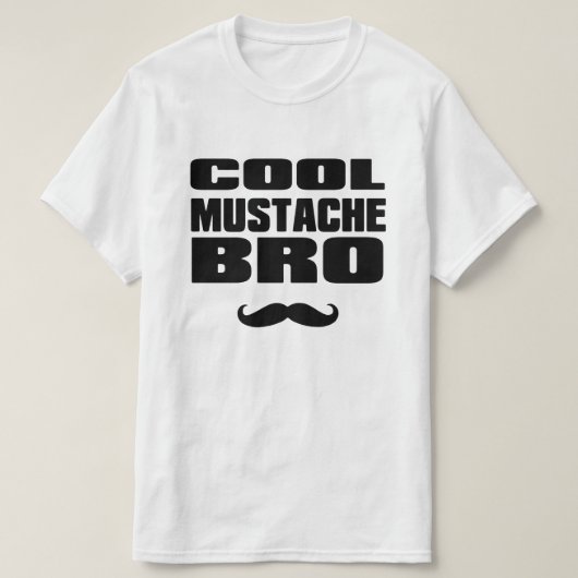 Cool Mustache Bro T-shirt (Design voorkant)