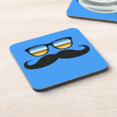 Cool Mustache onder Shades Bier Onderzetter (Linkerzijde)