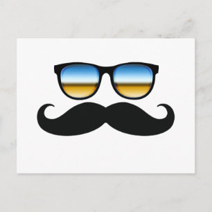 Cool Mustache onder Shades Briefkaart
