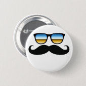 Cool Mustache onder Shades Ronde Button 5,7 Cm (Voorkant /achterkant)