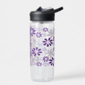 Cool Naam Paarse Flower Doodle Pattern Waterfles (Links)