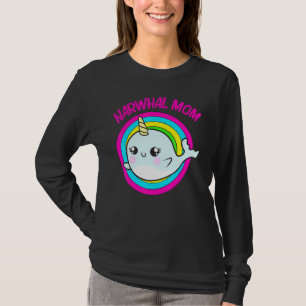 Cool Narwhal voor mam Moeder Rainbow Tusk Zee Unic T-shirt