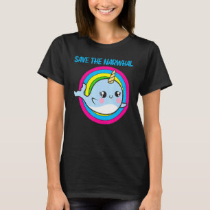 Cool Narwhal voor mannen regenboogstaartvlies Zee T-shirt