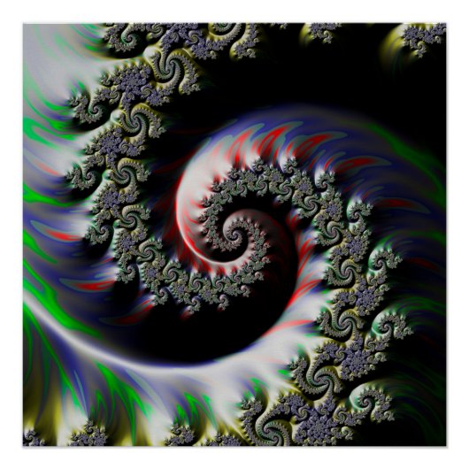 Cool Natte verf Fractale wervelkolom van RGB Prima Perfect Poster (Voorkant)