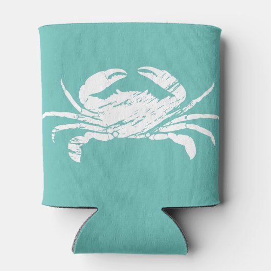 Cool nautische blauwe krab aangepaste strand Koelb Blikjeskoeler (Achterkant)