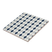 Cool Navy Blue en Grey Argyle Diamond Pattern Tegeltje (Zijkant)