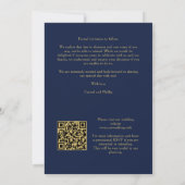 Cool Navy Golden Romantic Wedding 3 Multi Photos Save The Date (Achterkant)