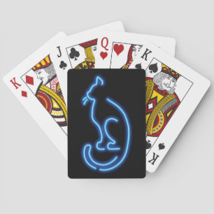 Cool Neon Cat Pokerkaarten
