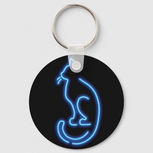 Cool Neon Cat Sleutelhanger (Voorkant)