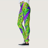 Cool Neon Green en Paarse dierenprint Leggings (Links)