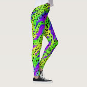 Cool Neon Green en Paarse dierenprint Leggings (Rechts)