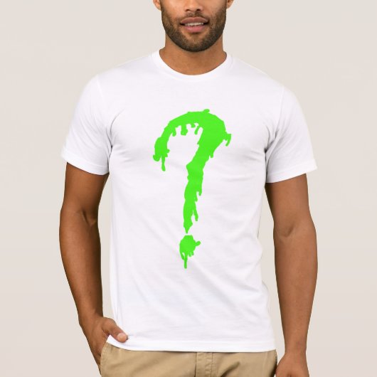 Cool Neon Green Questionmark T-shirt (Voorkant)