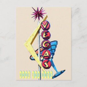 Cool Neon Las Vegas Wedding Sign Aankondigingskaart