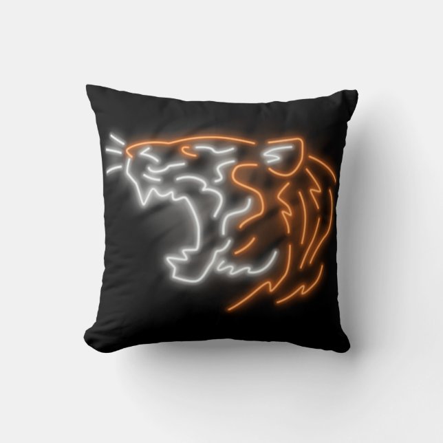 Cool Neon Tiger Kussen (Voorkant)