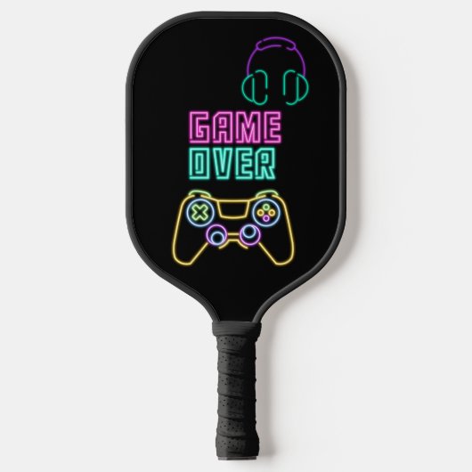 Cool Neon videogame Pickleball Paddle (Voorkant)