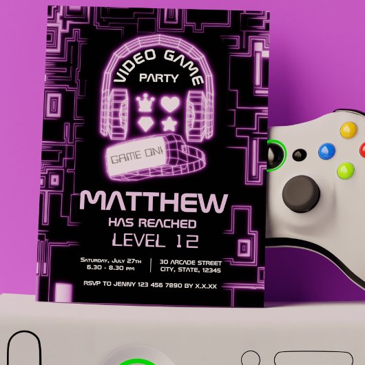 Cool Neon Virtual Reality Kinder videogame Kaart