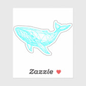 Cool Neon Whale Cyberpunk Sticker (Feuille)