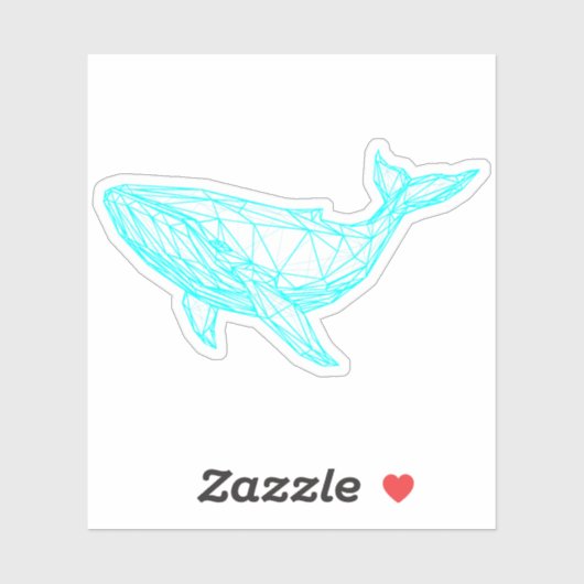 Cool Neon Whale Cyberpunk Sticker (Feuille)