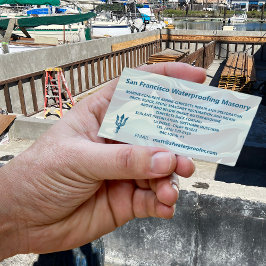 Cool Neptune's Trident Logo Waterproofing Metselwe Visitekaartje